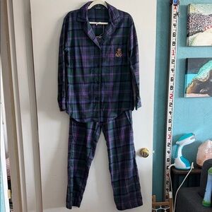 Lauren Ralph Lauren Plaid Pajama Set - Green and Purple